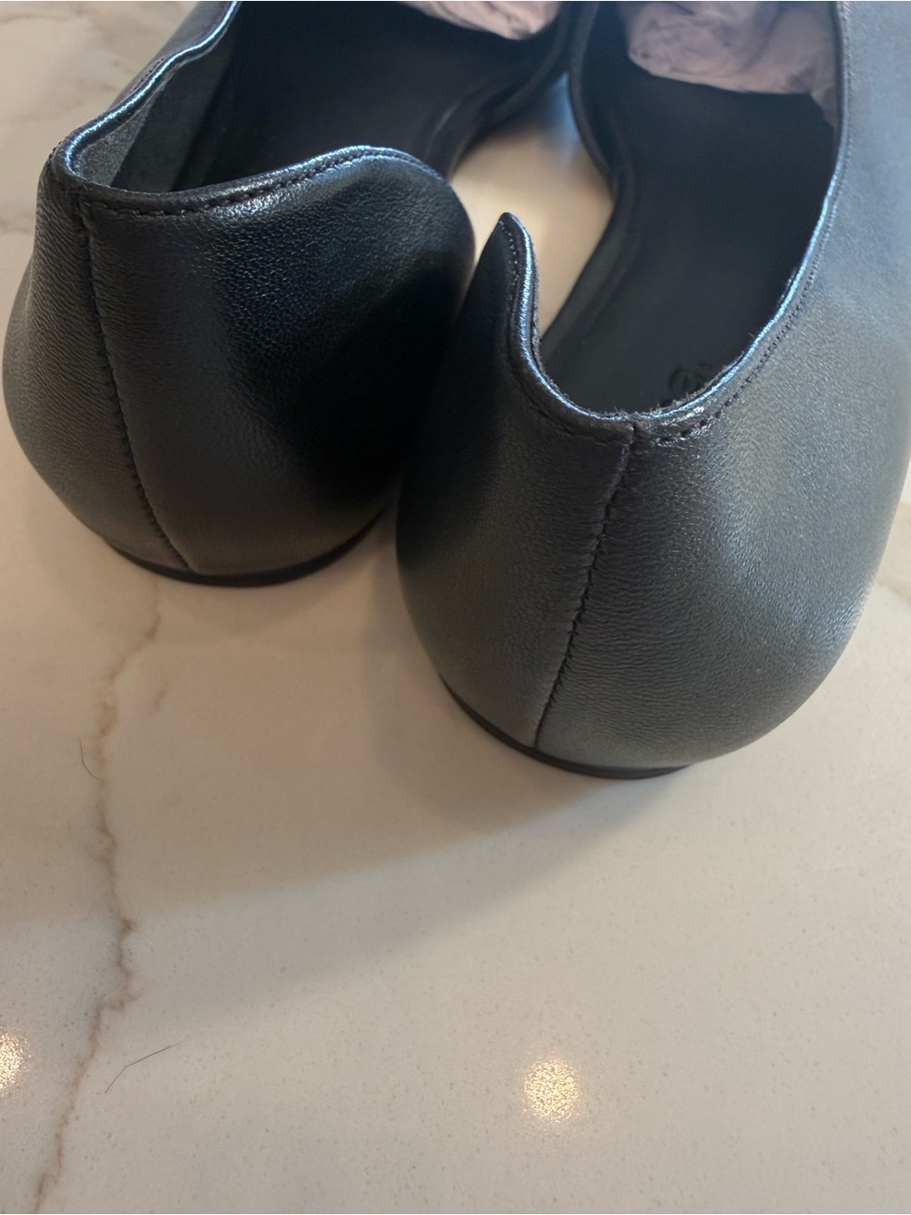 Vince Cyder Black Leather Square Toe d'Orsay Flats Size 8.5 NWOT - Picture 9 of 12